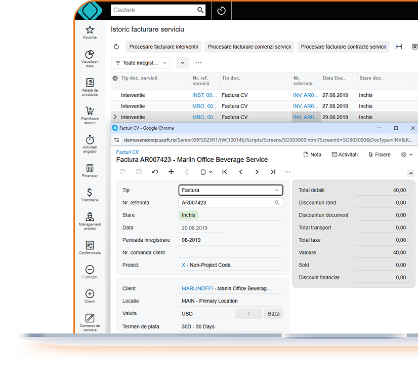 facturare si plata interventii