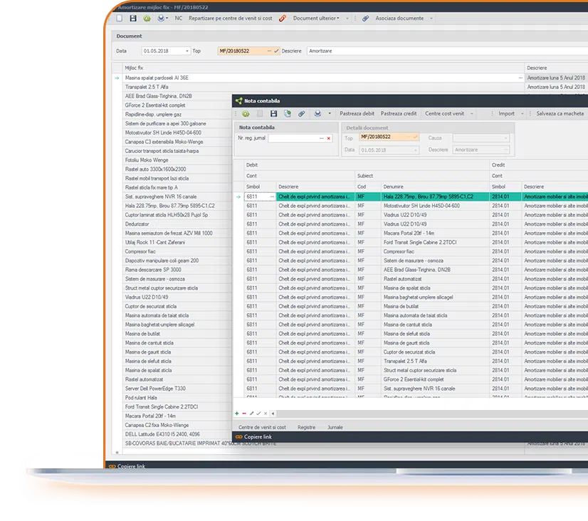 solutie software pentru financiar - Note contabile