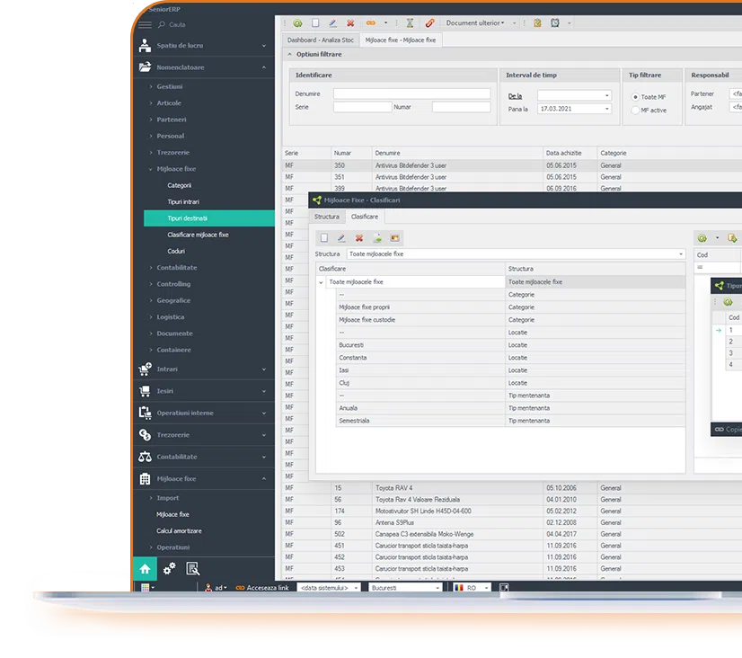 solutie software pentru financiar - clasificare mijloace fixe