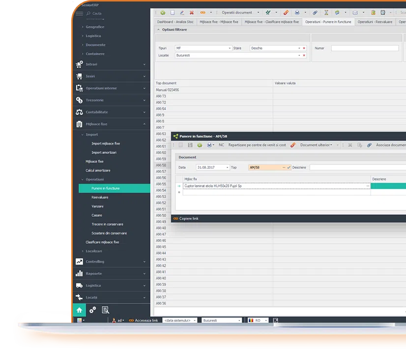 solutie software pentru financiar - operatiuni mijloace fixe