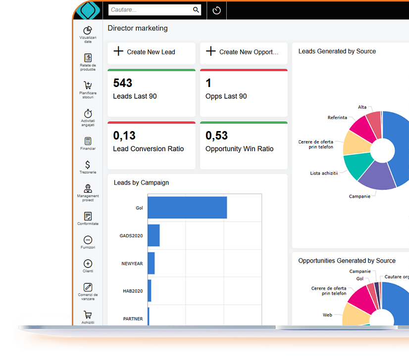 aplicatie mobila erp crm vanzari si marketing