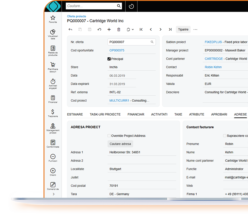 management oferte pentru proiecte si constructii