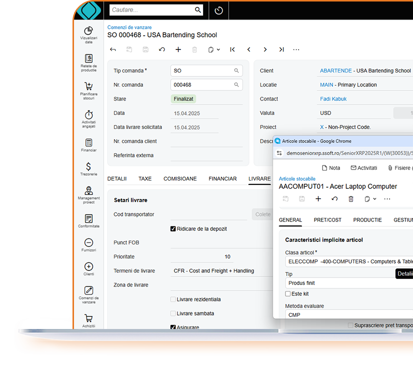 portal b2b integrat in sistemul erp