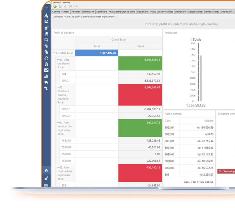 sistem software erp pentru companii din romania - financiar contabilitate