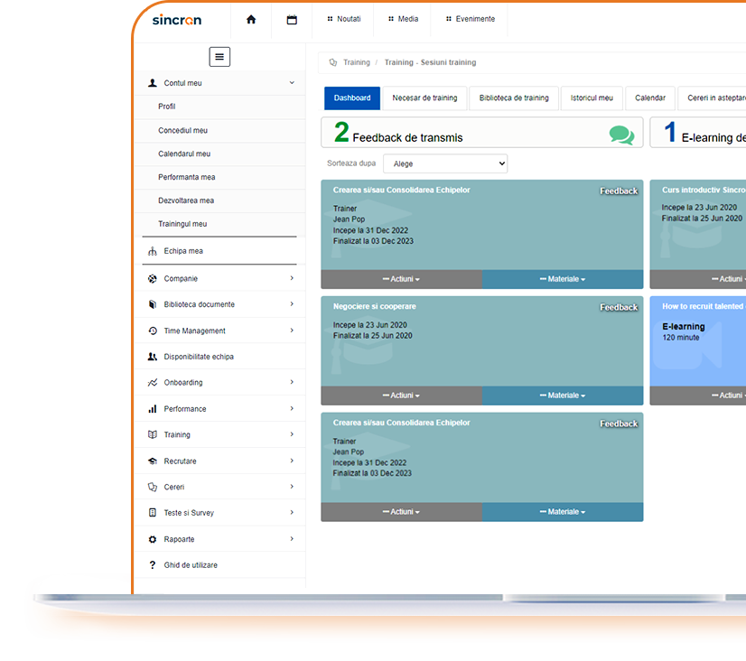 training angajati software hr pentru resurse umane