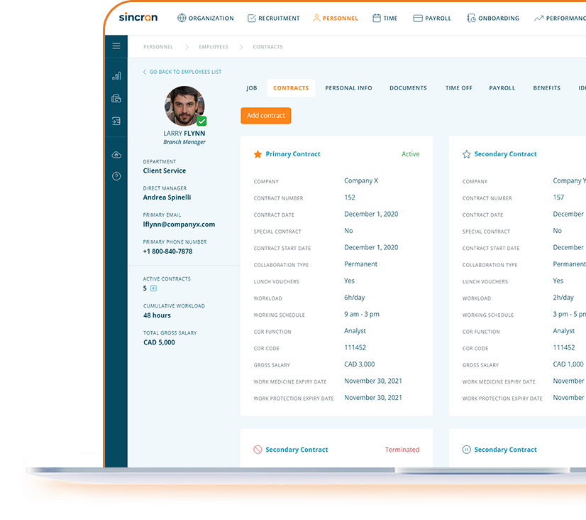 administrare personal in sistem software HCM - Sincron HR