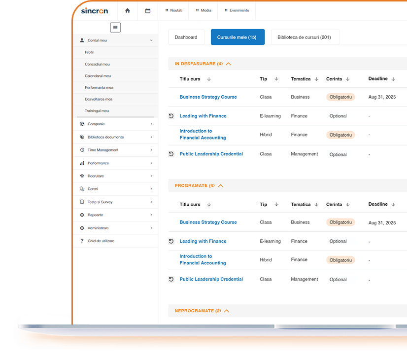 training in sistem software HCM - Sincron HR