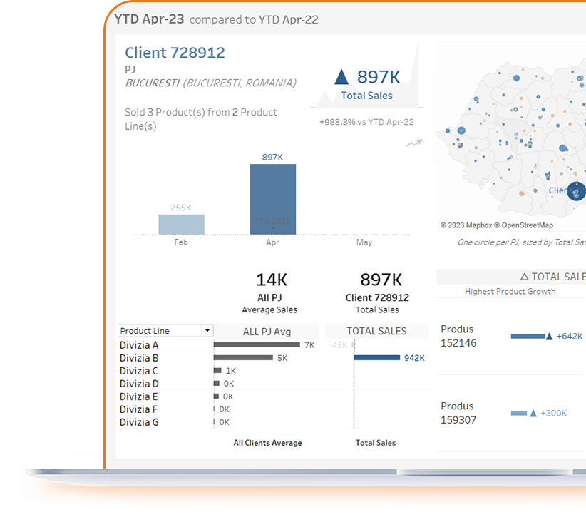 analiza clientilor in software BI