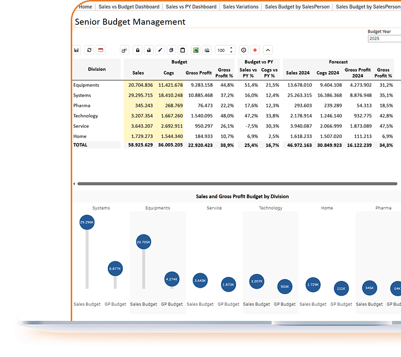 dashboard industrii sistem softwaare bugetare constructii